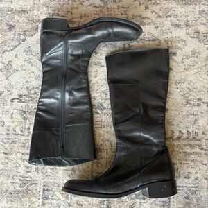 Black Leather Knee-High Boots